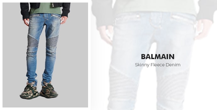 best fleece lined jeans Balmain Denim