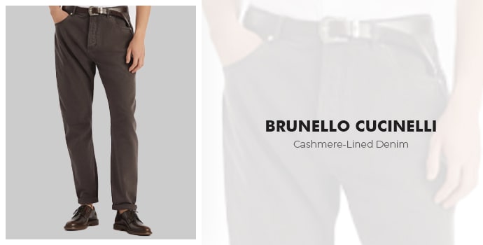 best fleece lined jeans Brunello Cucinelli Cashmere-Lined Denim