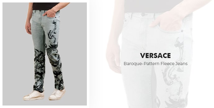 best fleece lined jeans Versace Baroque-Pattern