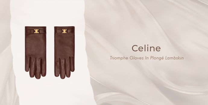 Celine triomphe gloves in plongé lambskin